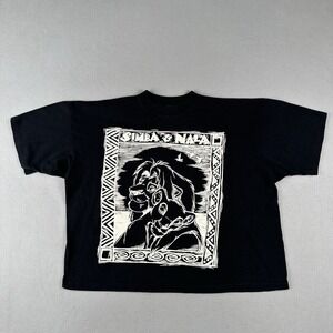 Vintage 90s The Lion King Shirt Men's XL Black Simba & Nala Cropped Disney Art